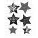 Karten-Kunst Clear Stamps KK-0273 - Gemusterte Sterne