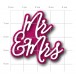 Karten-Kunst Stanzschablone kk-D132 - Elegant Script Mr & Mrs für Hochzeitskarten